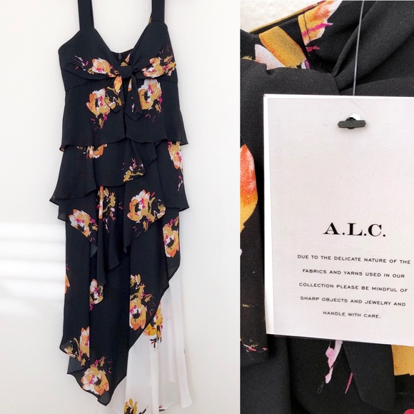 ✨HP!✨ NWT A.L.C. Floral Silk Dress - ALC Size 2 4 - Picture 6 of 7